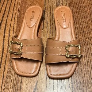 Leather Slide Sandals